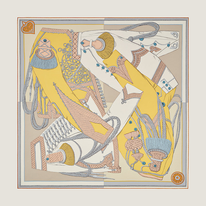 Zouaves et Dragons wash scarf 90 | Hermès Australia